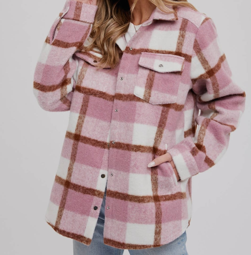 Plaid Brushed Flannel Shacket