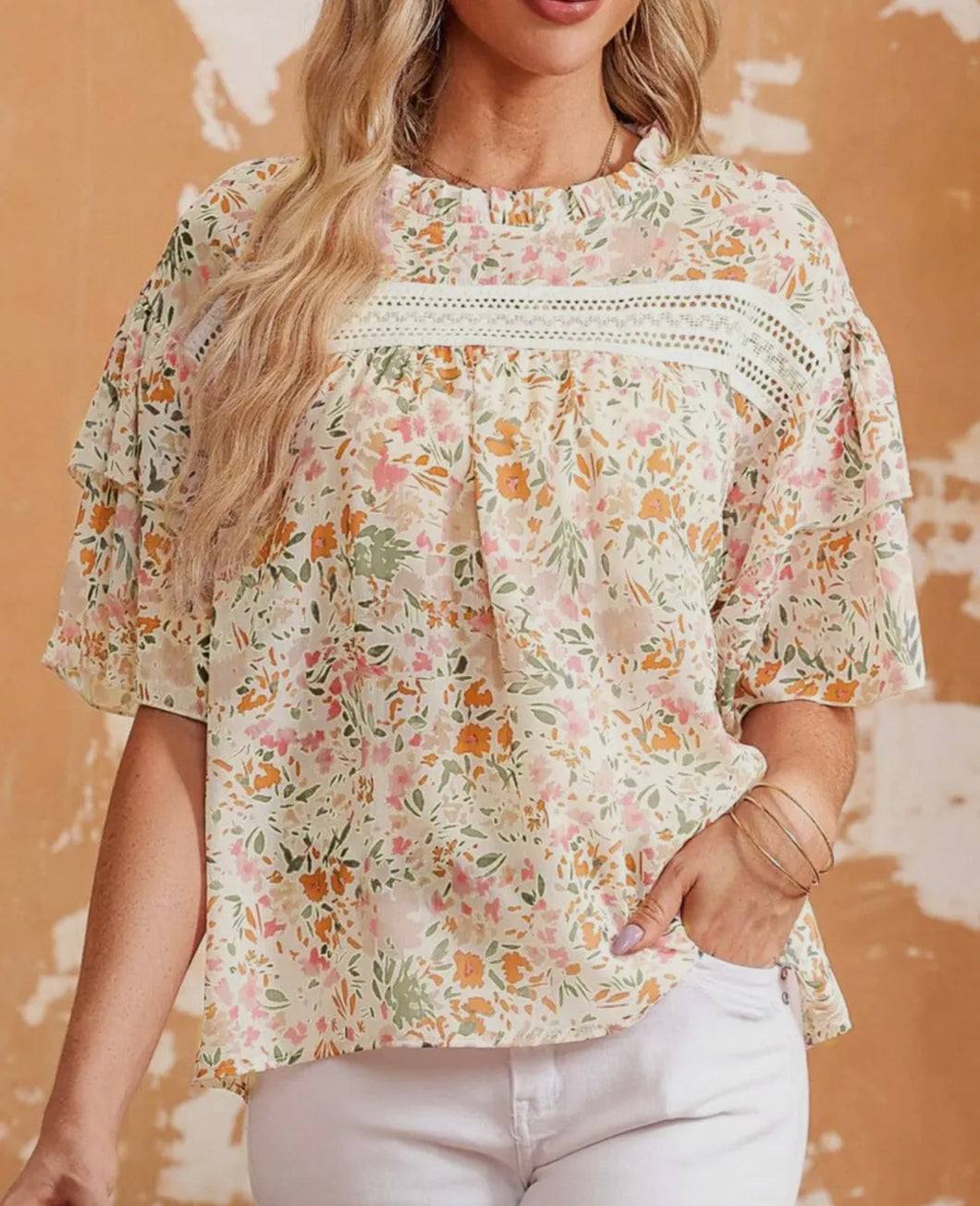 Floral Wide Sleeved Blouse