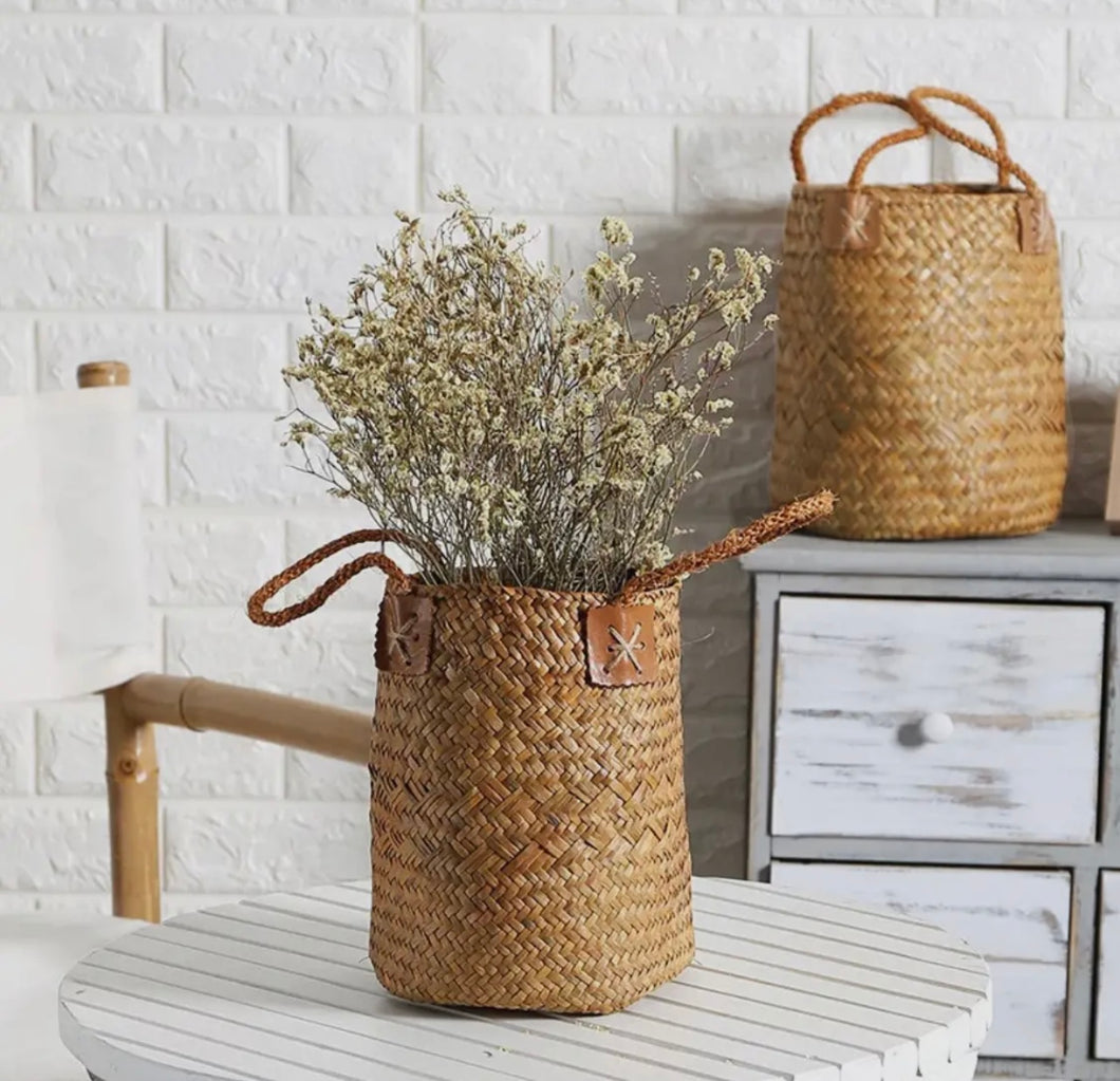 Boho Seagrass Flower/Storage Basket