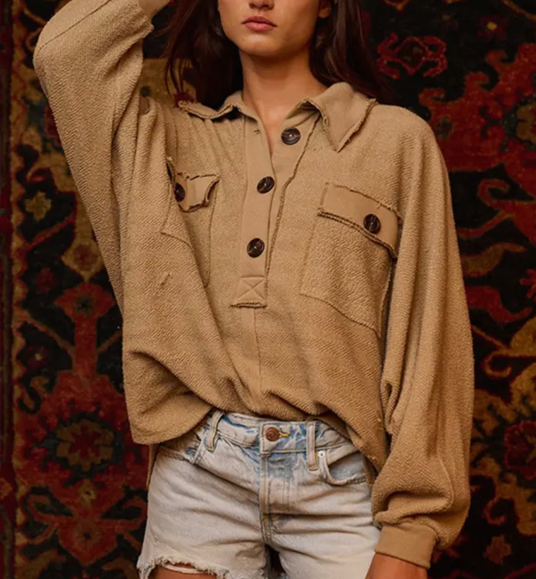 French Terry Knit Top