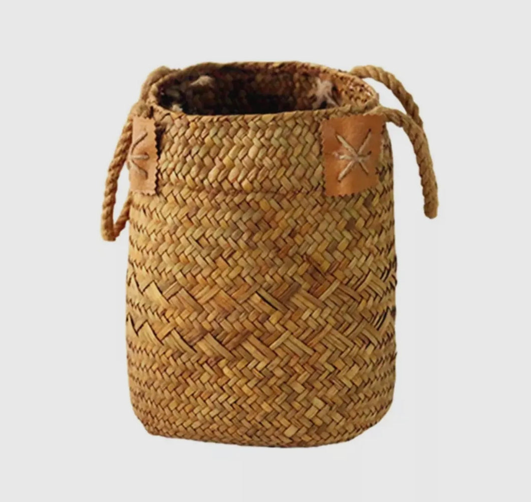 Boho Seagrass Flower/Storage Basket