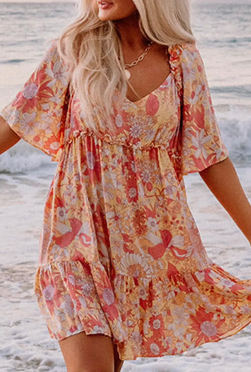 Orange Flutter Dress